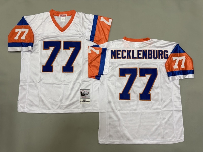 Men 2025 Denver Broncos #77 Mecklenburg white Throwback Limited NFL Jersey style 001->detroit lions->NFL Jersey